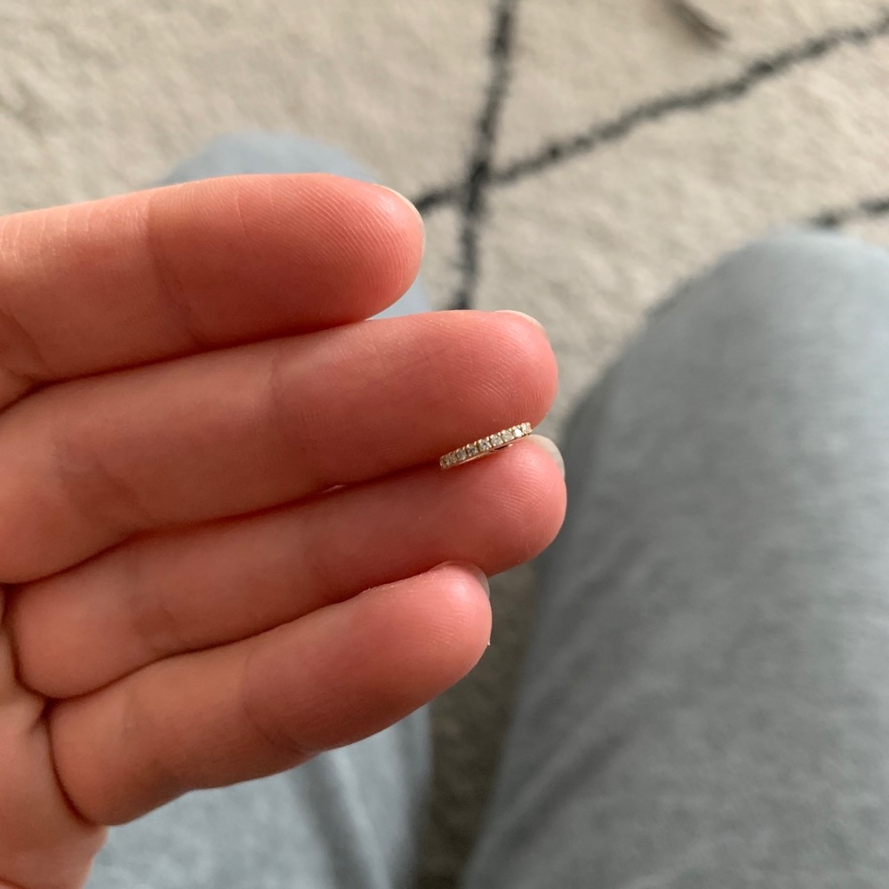 Adinas jewels mini diamond huggie